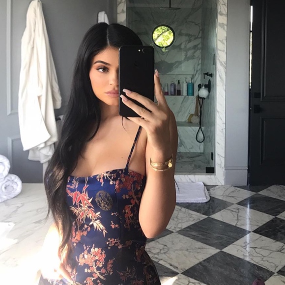 blue floral silky mini dress - Picture 5 of 5